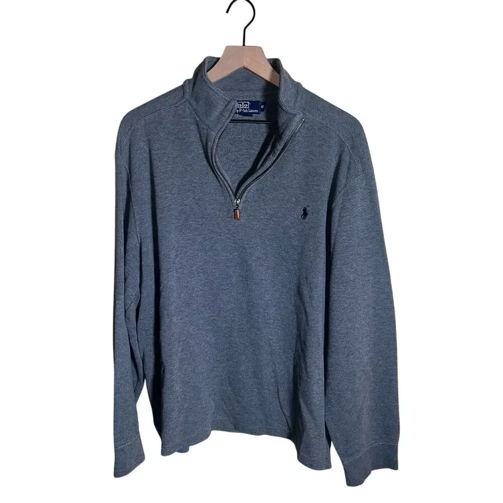 POLO RALPH LAUREN Gray Men's Quarter Zip XL